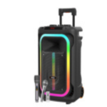 BTS-1786 Portable Bluetooth Speaker with Wireless Mics & Remote – Karaoke & Party Ready