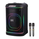 Brodu BTS 2105 Wireless Speaker - 8" Bluetooth Karaoke Speaker with Dual Wireless Mics & RGB Lights - Image 3