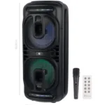 Kts-1819 Bt Wireless Portable Outdoor Speaker Dual 8 Inch With Wired Microphone Fm Radio Usb Aux Tf Card Tws Mp3 Music Player